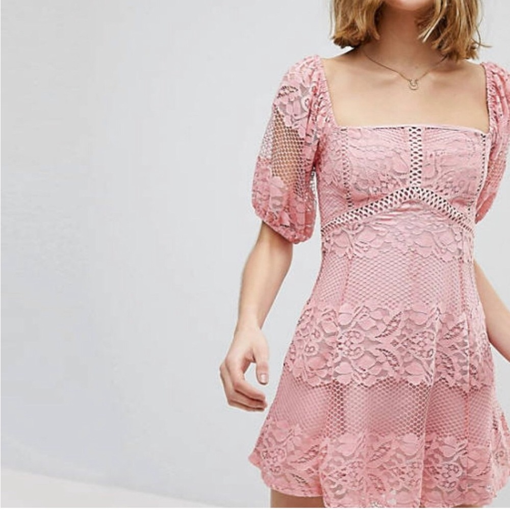 Free People Be My Baby Lace Mini Dress